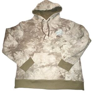 Santa Cruz Skateboards  💯 Cotton Olive Green tie-dye pullover hoodie. Size L